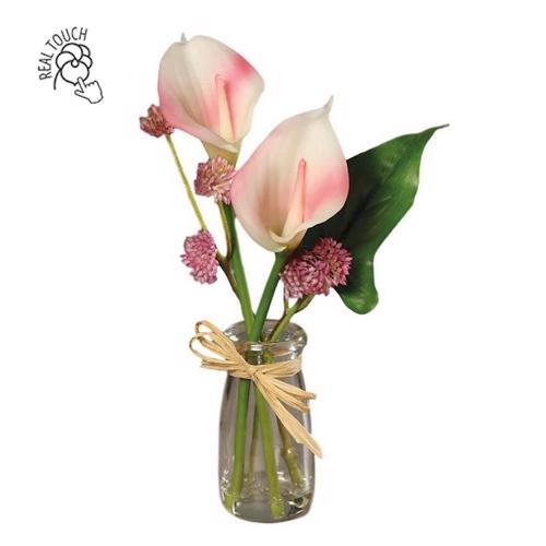 Aranjament cale artificiale roz-crem - 25 cm