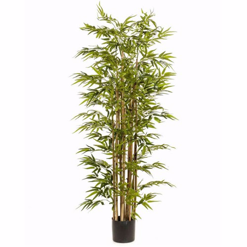 Bambus artificial decorativ Deluxe x15 in ghiveci negru - 175 cm