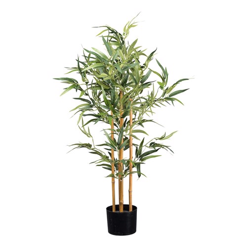 Bambus artificial verde x5 cu trunchi natural - 105 cm
