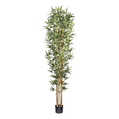 Bambus artificial verde x6 cu trunchi natural - 210 cm