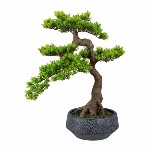 Bonsai artificial Cedar Han-Kengai in ghiveci - 52 cm