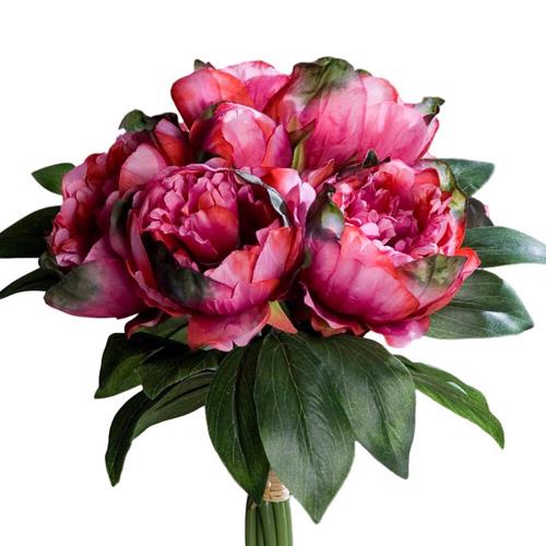 Buchet bujori artificiali fuchsia - 35 cm