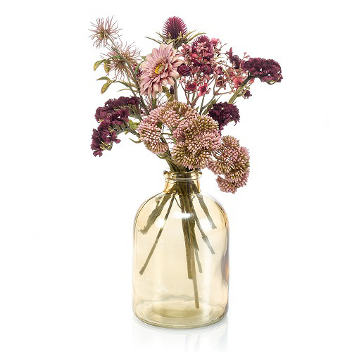 Buchet flori artificiale mov (giftbox) - 30 cm