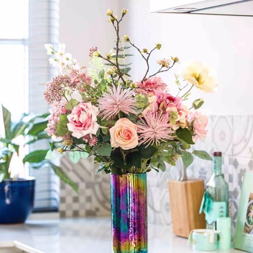 Buchet flori artificiale roz - 65 cm 