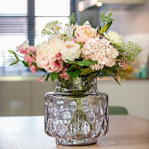 Buchet flori artificiale roz pastel - 60 cm
