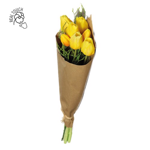 Buchet lalele artificiale galbene- 45 cm