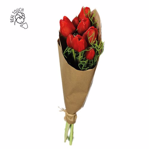 Buchet lalele artificiale rosii - 45 cm