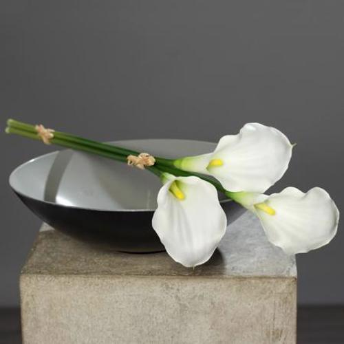 Buchet x3 cale artificiale albe - 50 cm