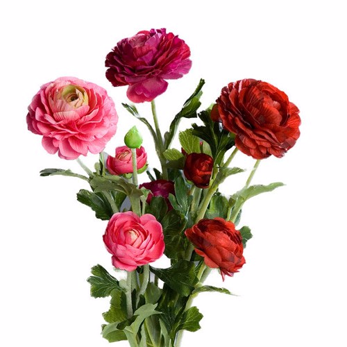 Buchet x3 ranunculus artificial fuchsia-roz - 62 cm