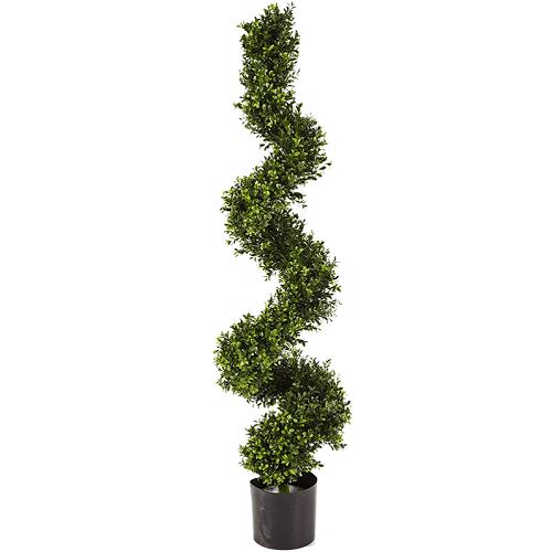Buxus artificial decorativ Boxwood in forma de spirala - 135 cm