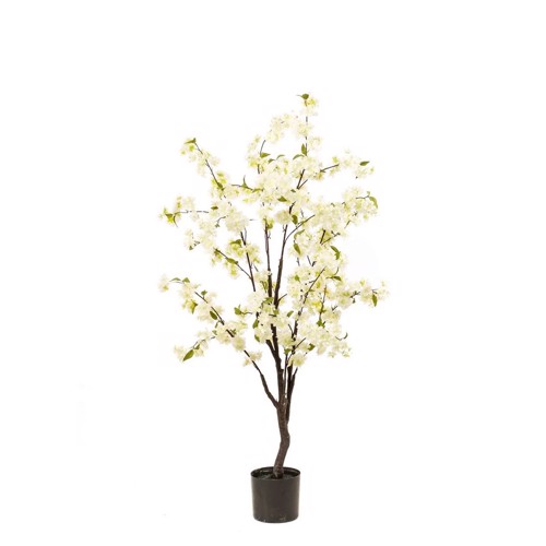 Copac artificial cu flori Cherry crem - 135 cm