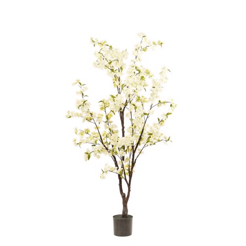 Copac artificial cu flori Cherry crem - 175 cm