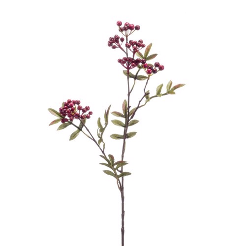 Crenguta artificiala de Craciun cu fructe de padure rosii - 68 cm