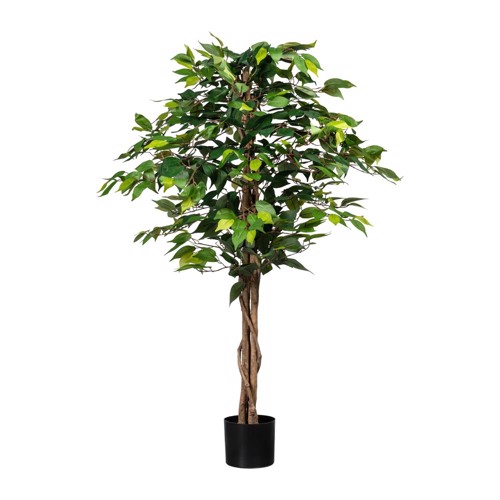 Ficus artificial Benjamina verde cu trunchi natural - 120 cm