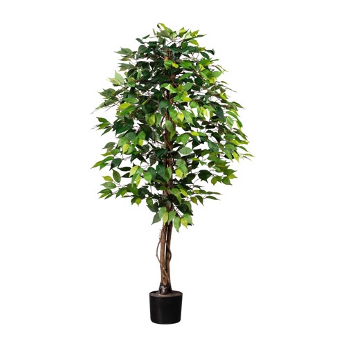 Ficus artificial Benjamina verde cu trunchi natural - 150 cm