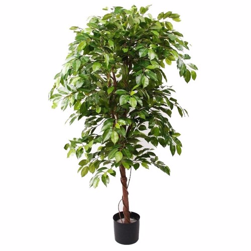 Ficus artificial Deluxe in ghiveci negru din plastic - 140 cm
