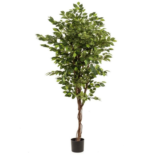 Ficus artificial Deluxe in ghiveci negru din plastic - 170 cm