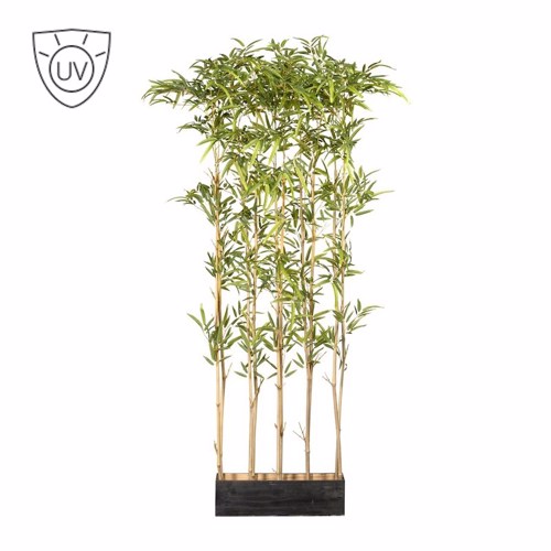 Gard artificial UV din Bambus x10 in jardiniera - 160 cm