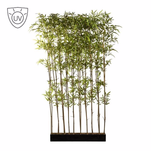 Gard artificial UV din Bambus x20 in jardiniera - 200 cm