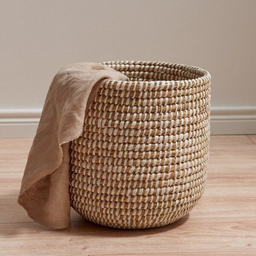 Ghiveci plante artificiale alb-bej - ⌀ 29,5x30 cm