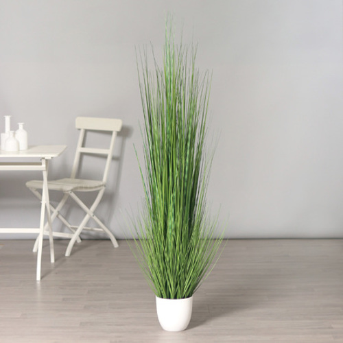 Iarba artificiala decorativa in ghiveci alb - 145 cm