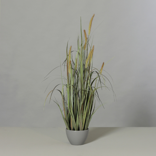 Iarba artificiala decorativa verde in ghiveci gri - 96 cm