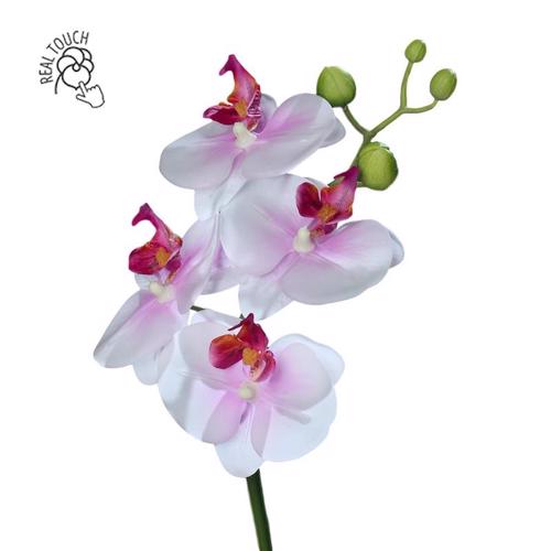 Orhidee artificiala alb-mov - 46 cm