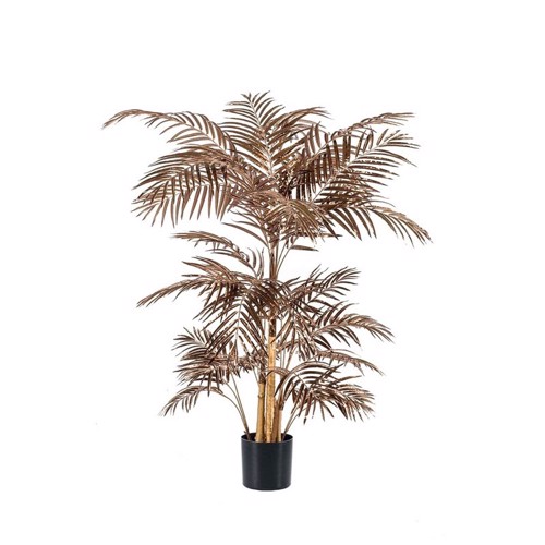 Palmier artificial Areca bronz metalic cu 31 frunze - 145 cm