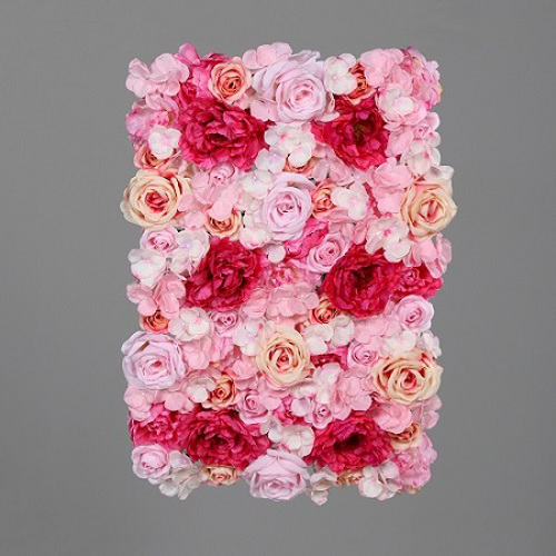Panou perete flori artificiale roz - 40x60 cm
