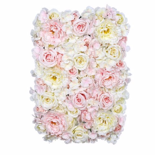 Panou perete flori artificiale roz-crem - 40x60 cm