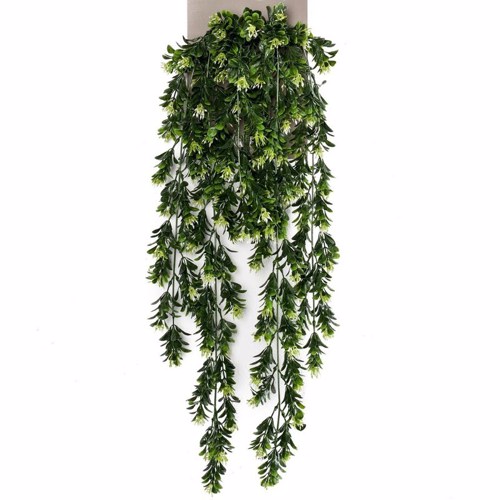 Planta artificiala curgatoare Boxwood verde-crem - 75 cm