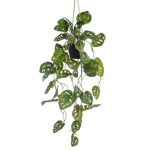 Planta artificiala curgatoare Monstera in ghiveci - 80 cm