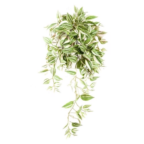 Planta artificiala curgatoare Tradescantia verde-crem - 70 cm