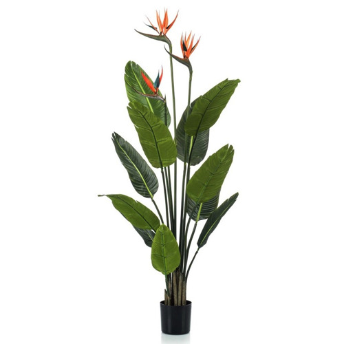 Planta artificiala Strelitzia cu flori in ghiveci - 120 cm