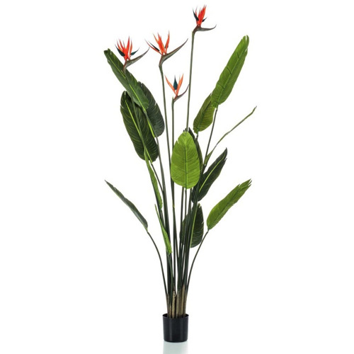 Planta artificiala Strelitzia cu flori in ghiveci - 150 cm