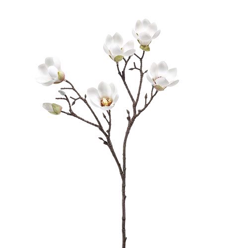 Ramura magnolia artificiala crem - 65 cm