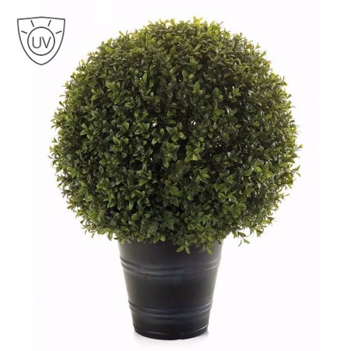 Sfera buxus artificial Ø 40cm UV in ghiveci Boxwood - 53 cm