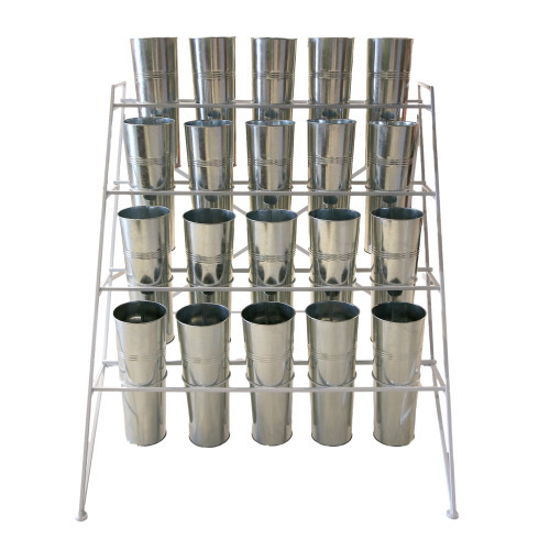 Stand pentru flori, suport cu 20 galeti 160 x 97 x 51 cm