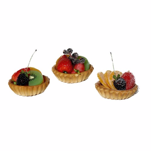 Tarta artificiala decorativa cu fructe - 8x4 cm