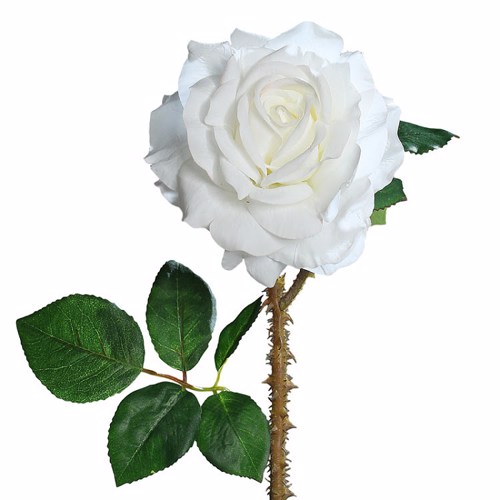 Trandafir artificial alb - 60 cm