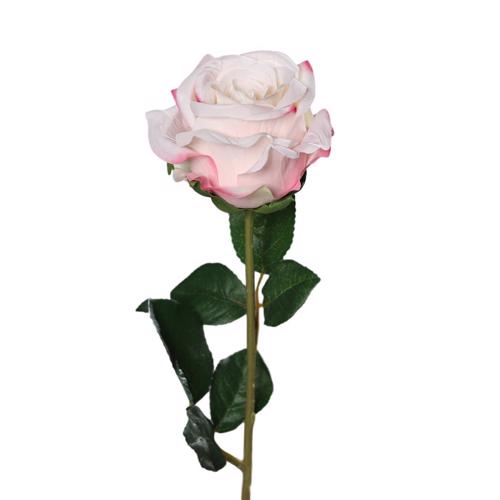 Trandafir artificial alb-roz - 56 cm