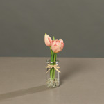 Aranjament lalele artificiale roz - 20 cm