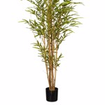 Bambus artificial decorativ x5 cu trunchi natural - 150 cm