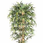 Bambus artificial decorativ x6 cu trunchi natural - 210 cm