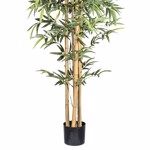 Bambus artificial decorativ x6 cu trunchi natural - 210 cm