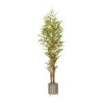 Bambus artificial decorativ x8 cu trunchi natural - 210 cm