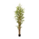 Bambus artificial decorativ x8 cu trunchi natural - 210 cm