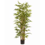 Bambus artificial decorativ Deluxe x15 in ghiveci negru - 175 cm