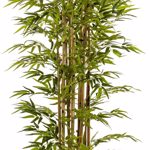 Bambus artificial decorativ Deluxe x15 in ghiveci negru - 175 cm