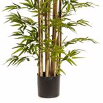 Bambus artificial decorativ Deluxe x15 in ghiveci negru - 175 cm